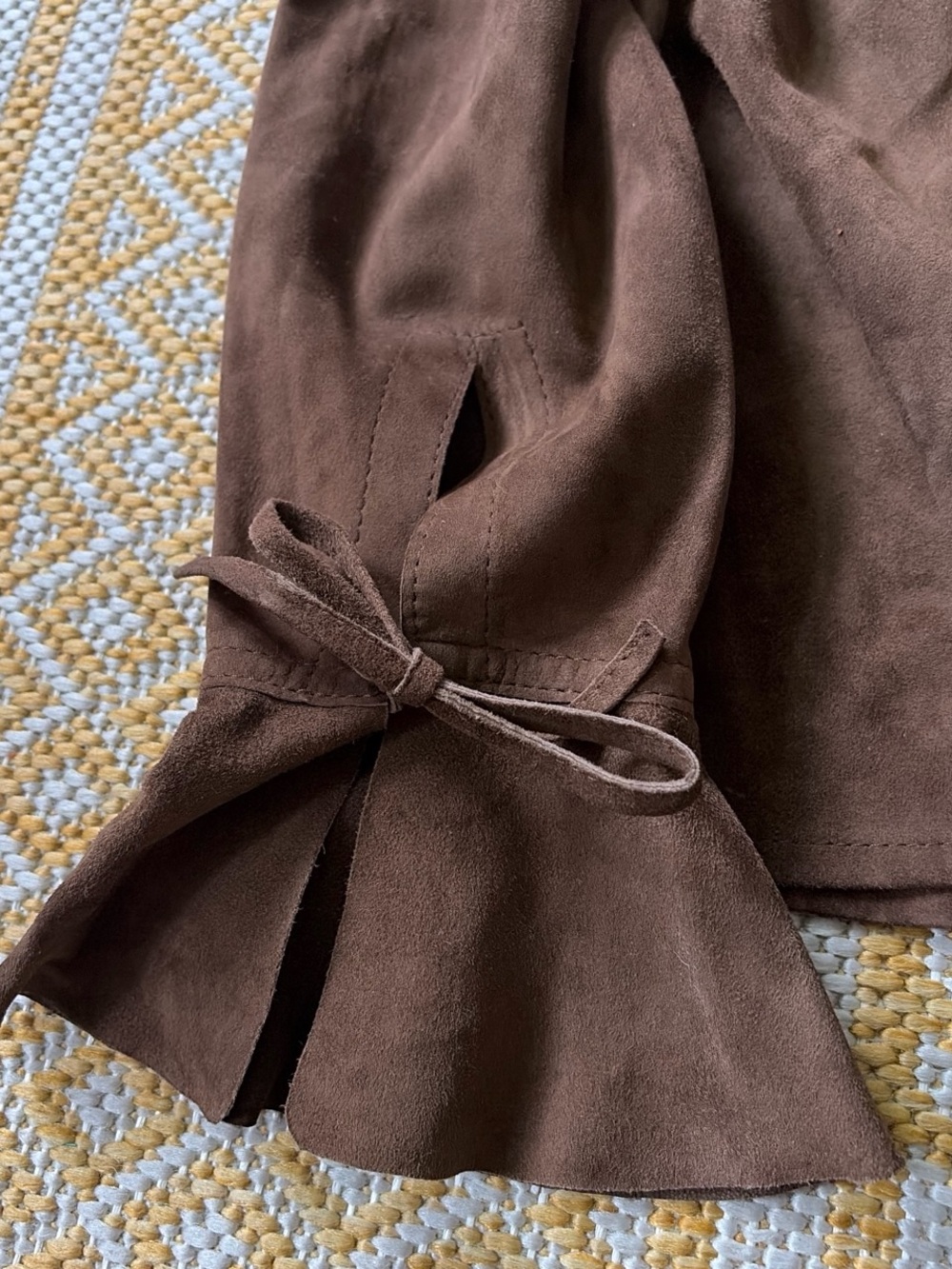 Bogner Suede Ruffle Front top - Picture 3 of 5